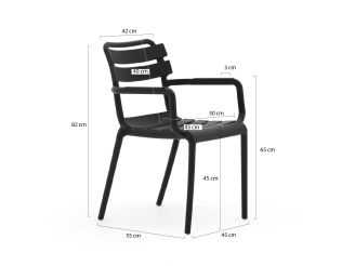 Forza Vico/Sora 220cm dining tuinset 7-delig stapelbaar