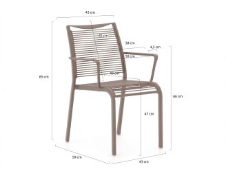 Apple Bee Hawaii/ROUGH-S 220cm dining tuinset 7-delig stapelbaar
