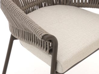 SUNS Santorini dining tuinstoel - Taupe - Naturel - Bruin - Rope (touw)