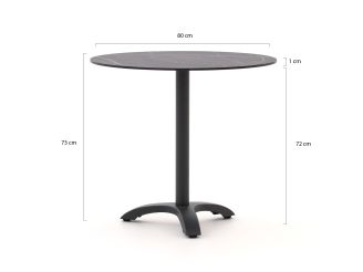 Manifesto Belpasso/Lisio ø80cm dining tuinset 3-delig stapelbaar