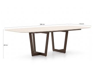 SUNS Palermo low dining tuintafel 280x116x69cm - Sintered stone