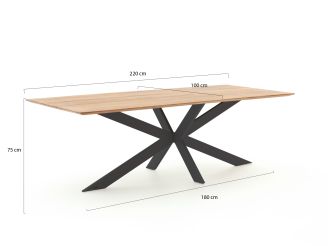 Bellagio Furato dining tuintafel 220x100cm - Teakhout