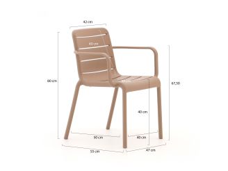 Forza Narni/Sora 220cm dining tuinset 7-delig stapelbaar