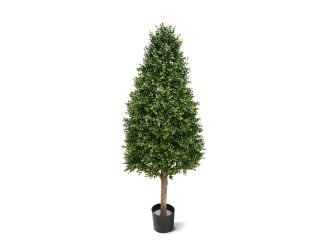 Designplants/Luca Lifestyle Buxus tower kunstplant (h:140cm) met Grigio Tall Balloon bloempot - Groen (UV bestendig) (bloempot = Anthracite)
