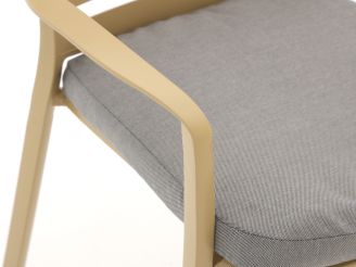 Hartman Alexandra dining tuinstoel stapelbaar - Taupe - Naturel - Bruin - Aluminium