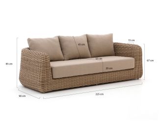 Intenso Tarcento lounge tuinbank 3-zits 223cm - Kubu (incl. kussens)