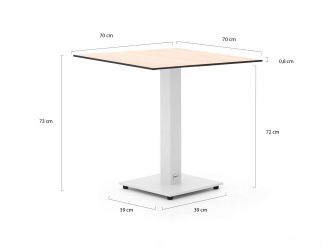 Forza Orta tuintafel 70x70x73cm - Kunststof