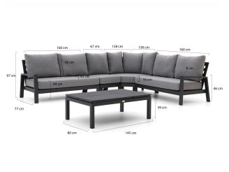 Tierra Outdoor Musone/Flip-Up hoek loungeset 5-delig 6-zits