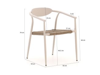 Manifesto Cavone/Sora 220cm dining tuinset 7-delig stapelbaar