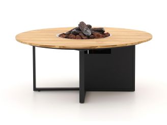 Cosiloft lounge vuurtafel ø120cm (h: 50cm) - Teakhout