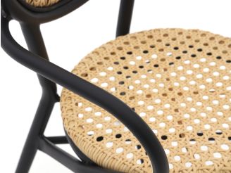 Forza Tovel barstoel stapelbaar - Taupe - Naturel - Bruin - Wicker (vlechtwerk)