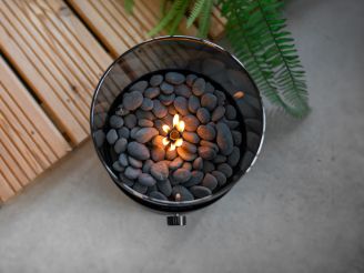 Cosiscoop XL gaslantaarn ø20cm (h:30,5cm) - Black Smoked