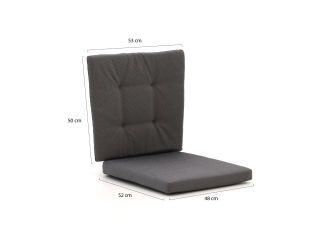 Intenso Milano kussens zit + rug t.b.v. dining tuinstoel - Dark Grey