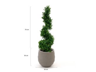 Designplants/Luca Lifestyle Buxus spiraal kunstboom (h:100cm) met Bordo Balloon bloempot - Groen (UV bestendig) (bloempot = Clay)