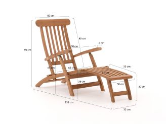 Sunyard Bourne deckchair - Natural Teak - Teakhout