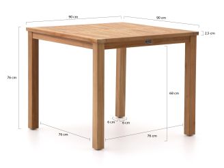 Bellagio Lugo/Liverpool 90cm dining tuinset 3-delig verstelbaar