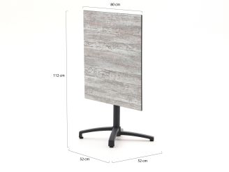 Manifesto Villongo/Canzo 80cm dining tuinset 5-delig stapelbaar inklapbaar