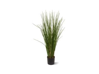Designplants/Luca Lifestyle Gras kunstplant (h:80cm) met Bordo Balloon bloempot - Groen (UV bestendig) (bloempot = Clay)