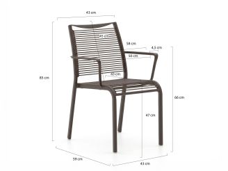 Apple Bee Hawaii/ROUGH-S 220cm dining tuinset 7-delig stapelbaar