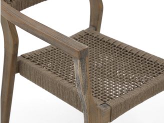 ROUGH-L Rope dining tuinstoel stapelbaar - Grijs - Antraciet - Rope (touw)