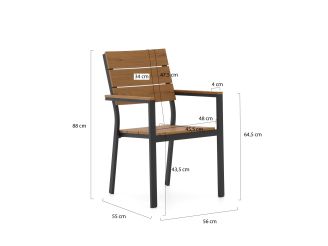 Bellagio Fidenza 220cm dining tuinset 7-delig stapelbaar
