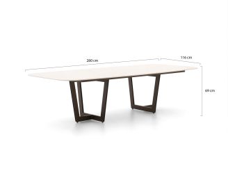 SUNS Fiave/Palermo 280cm low dining tuinset 7-delig