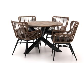 Intenso Asti/Rough-Y Ø120cm dining tuinset 5-delig