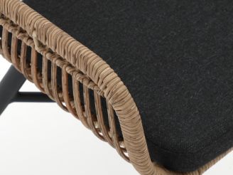 Intenso Asti dining tuinstoel - Taupe - Naturel - Bruin - Wicker (vlechtwerk)