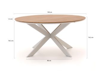 Manifesto Rivola/Fidenza ø149cm dining tuinset 7-delig