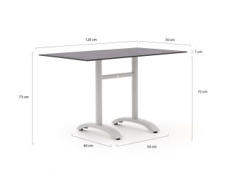 Bellagio Lisio tuintafel 120x70x73cm - Kunststof