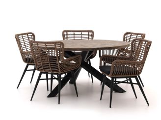 Intenso Asti/Rough-Y Ø150cm dining tuinset 6-delig