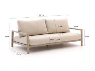 Tierra Outdoor Oasis lounge tuinbank 3-zits 207cm verstelbaar - Champagne (incl. kussens)
