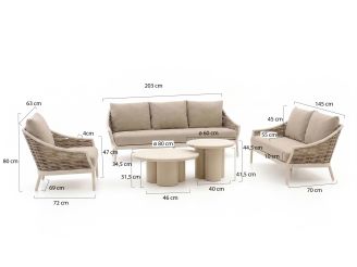 Apple Bee Milou/Tonga stoel-bank loungeset 5-delig 6-zits
