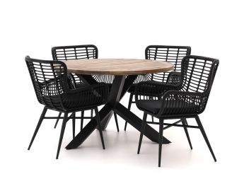 Intenso Asti/Rough-Y Ø120cm dining tuinset 5-delig