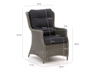 Intenso Milano dining lounge tuinstoel - Grijs - Antraciet - Wicker (vlechtwerk)