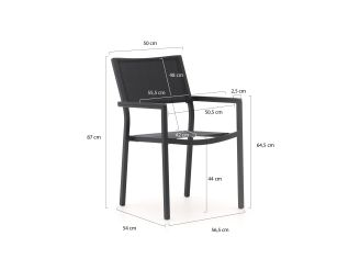 Bellagio Roma/Fidenza 160cm dining tuinset 5-delig stapelbaar