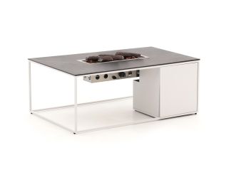 Cosidesign Line lounge vuurtafel 120x80x47cm - White (Blad = Dekton Kelya)