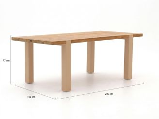Hartman Almeria dining tuintafel 200x100x77cm - Teakhout