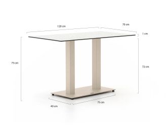 Forza Orta tuintafel 120x70x73cm - Kunststof