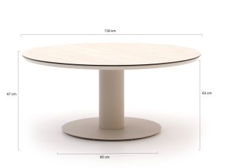 Intenso Trofarello/La Fonte ø150cm low dining tuinset 6-delig