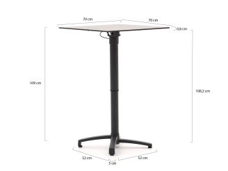 Bellagio Canzo klaptafel 70x70x73/109cm verstelbaar - Kunststof
