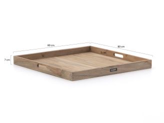 ROUGH-X dienblad 80x80cm - Old Teak Greywash