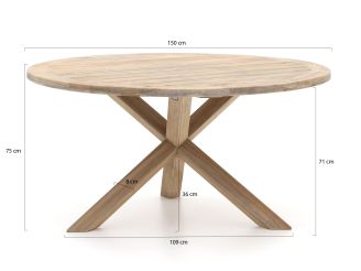 Intenso Venaco/ROUGH-Y ø150cm dining tuinset 7-delig