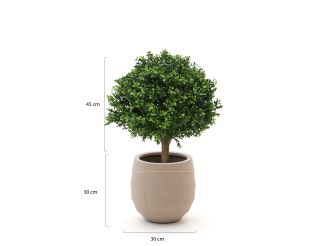 Designplants/Luca Lifestyle Buxus bol kunstplant (h:40cm) met Bordo Balloon bloempot - Groen (UV bestendig) (bloempot = Sand)