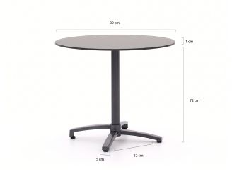 Bellagio Canzo klaptafel ø80cm (h:73cm) - Kunststof