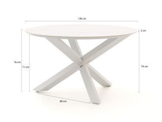 Bellagio Lugo/Lodola ø 130cm dining tuinset 5-delig verstelbaar