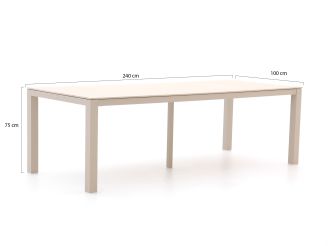 SUNS Fiave/Monte Vari 240cm dining tuinset 7-delig