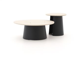 Cosidune lounge vuurtafelset ø 100cm (h: 40cm)/ø 55cm (h: 55cm)