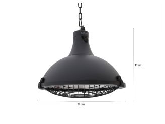 Sunred Bright Indus II hangende terrasverwarmer 2100 Watt - Black