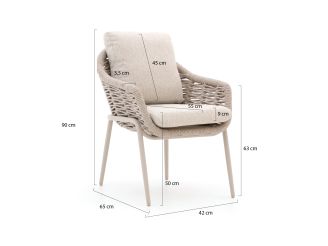 SUNS Casto/Nova ø150cm dining tuinset 6-delig